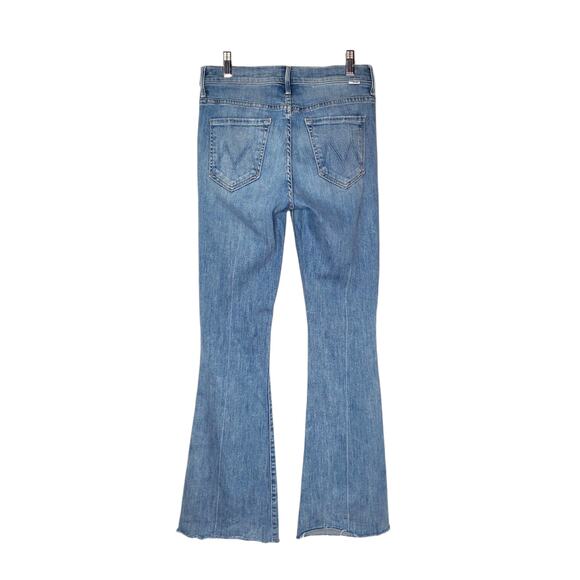 Mother The Weekender Fray Flared Jeans Dreamer Blue Denim Stretch USA Size 27 - Picture 3 of 11